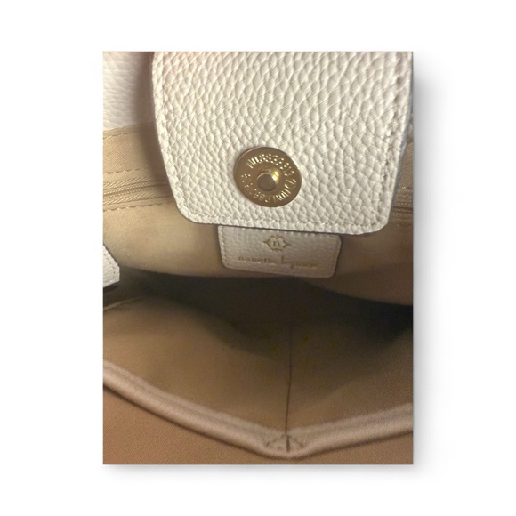 Nanette Lepore Crossbody Leather Cream Satchel detachable strap Top handles Bag - Picture 4 of 7
